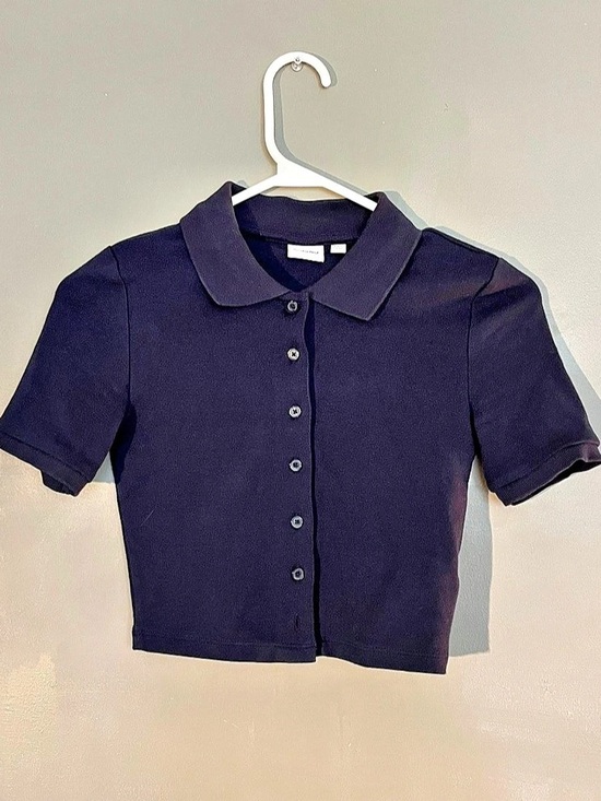 Sunday Best Tops - Sunday Best Audio Top Cropped Button Front Top Black 2XS